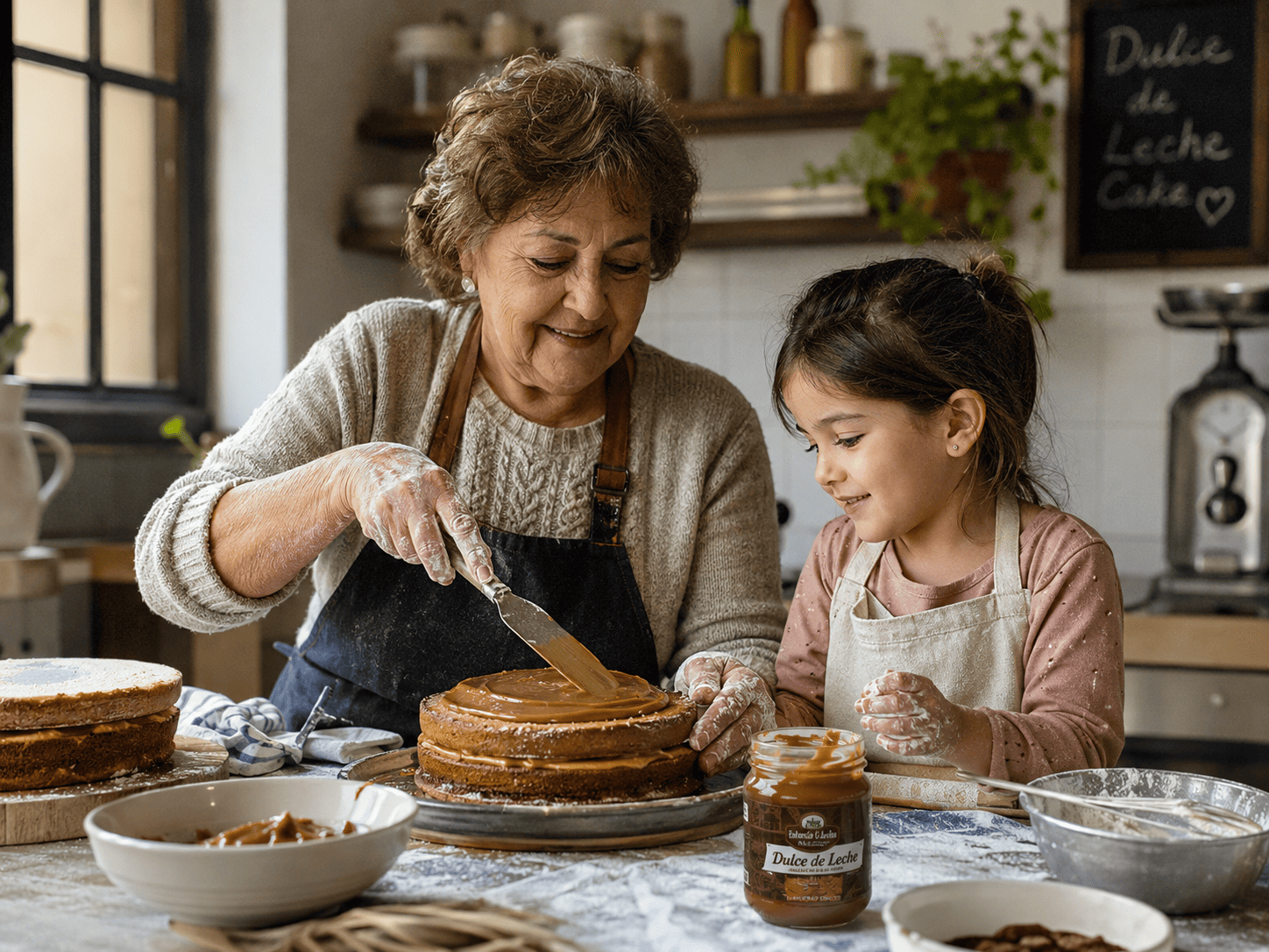Mesa con comida casera para compartir